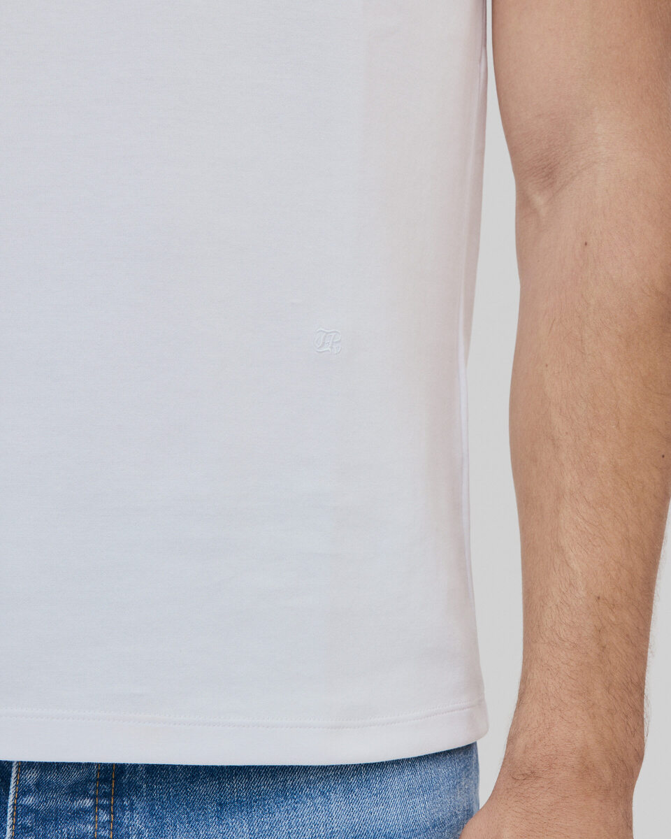 Mixed T-shirt, straight, plain white