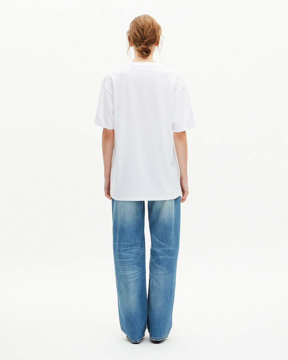 Mixed T-shirt, straight, plain white