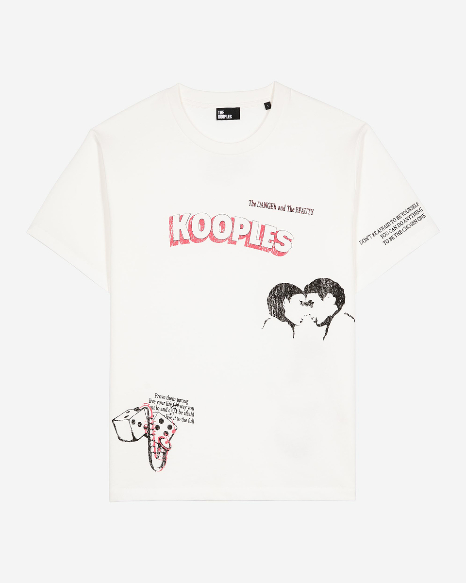 T-shirt with white screen print