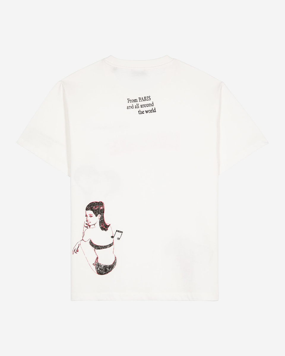 T-shirt with white screen print