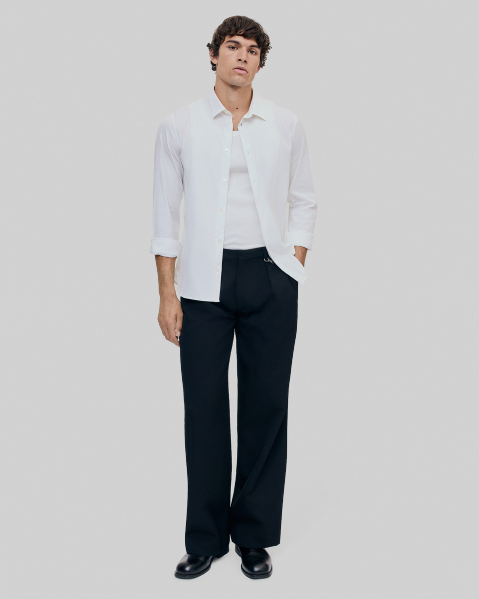 Formal white poplin shirt
