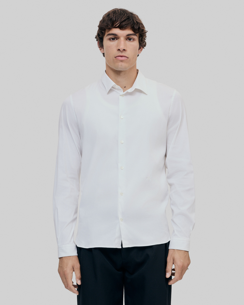 Formal white poplin shirt