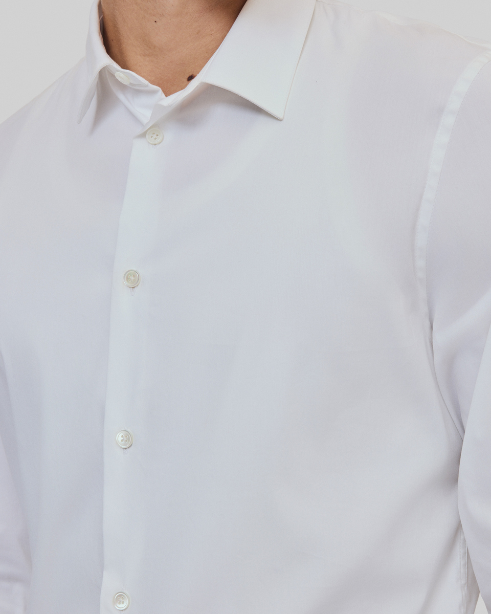 Formal white poplin shirt