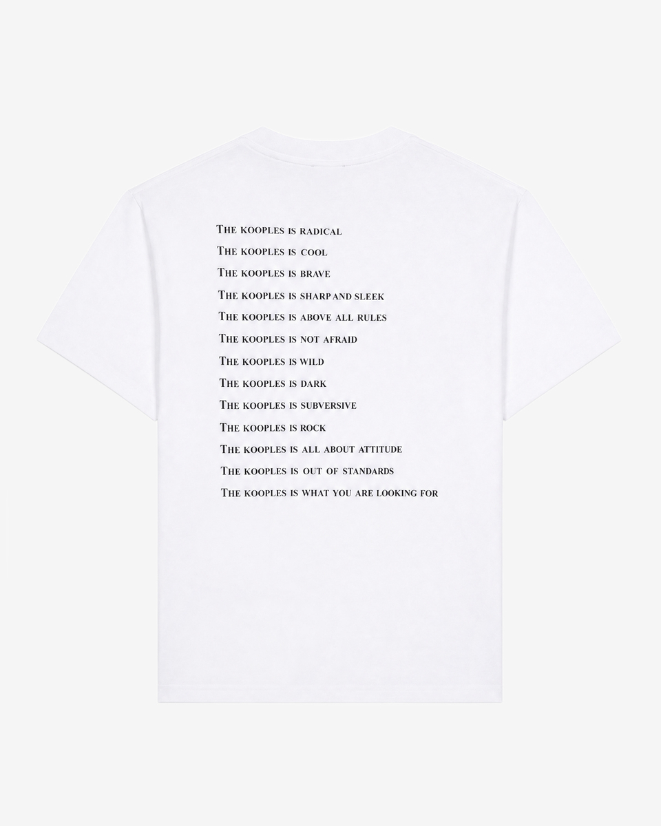 White 'What Is' Denim Patch T-Shirt