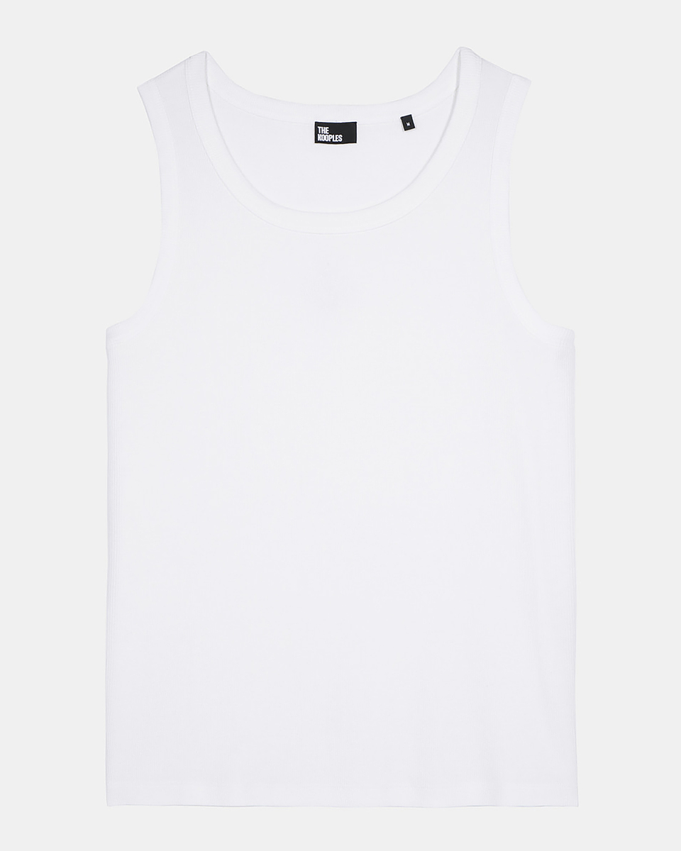 Tank top with white coat-of-arms embroidery