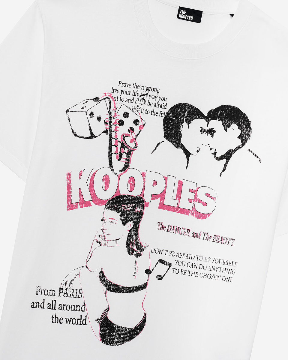 T-shirt with white screen print