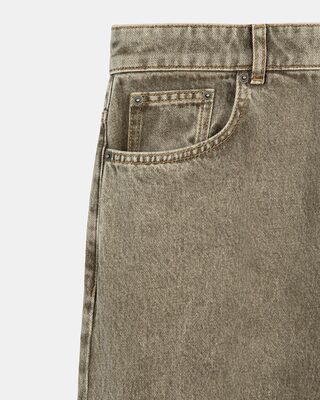 Straight-cut olive jeans