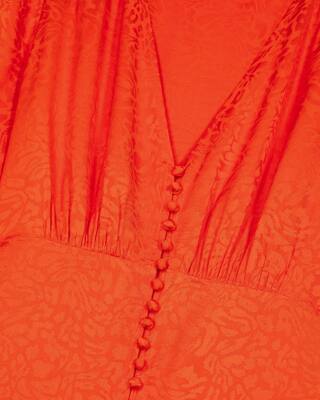 Orange leopard jacquard maxi dress