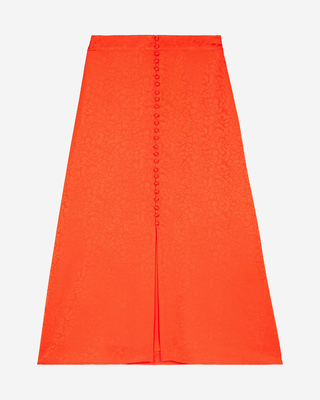Long skirt in orange jacquard