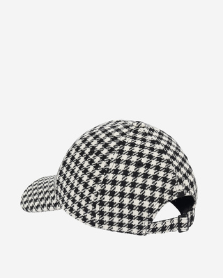 Black houndstooth wool cap