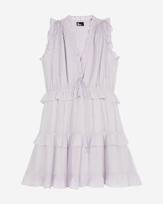 Short dress with lilac ruffles