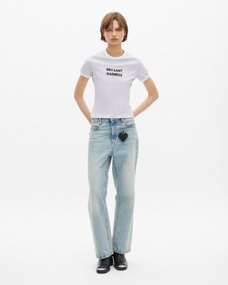 T-shirt with lilac screen print