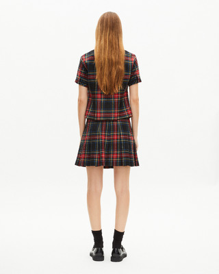 Red and black tartan top