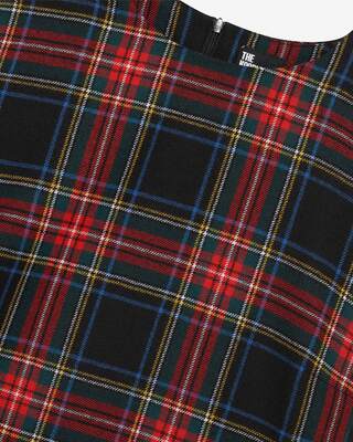 Red and black tartan top