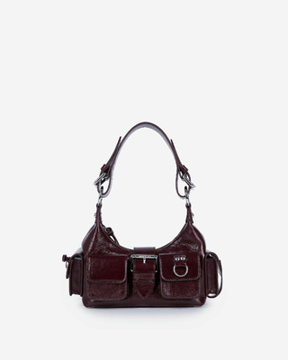 Amelia small bag in burgundy cracked leather