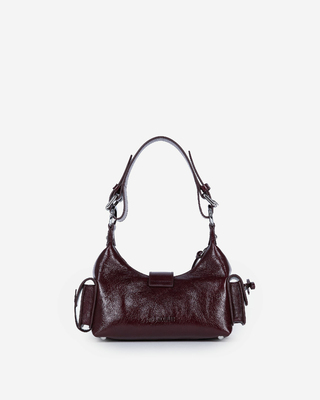 Amelia small bag in burgundy cracked leather