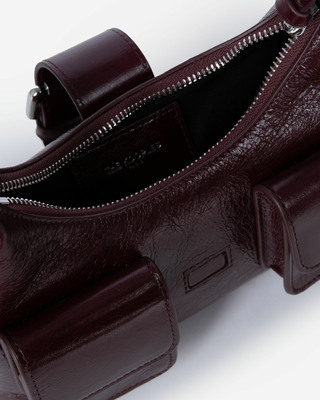 Amelia small bag in burgundy cracked leather