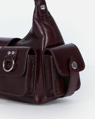 Amelia small bag in burgundy cracked leather