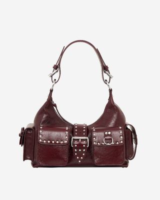 Amelia bag in burgundy cracked leather