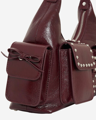Amelia bag in burgundy cracked leather