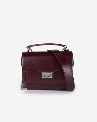 Emily small bag in burgundy cracked leather