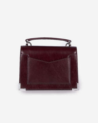 Emily small bag in burgundy cracked leather