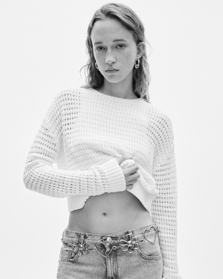 Silver chain belt