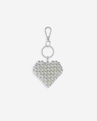 Silver heart bag charm