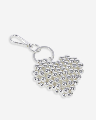Silver heart bag charm