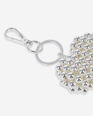 Silver heart bag charm
