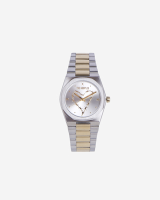 Gold and silver heart watch