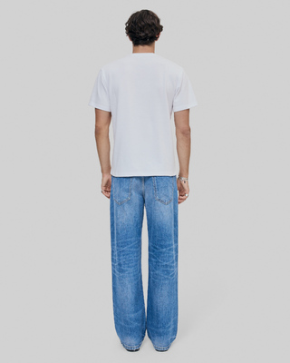 Mixed T-shirt, straight, plain white