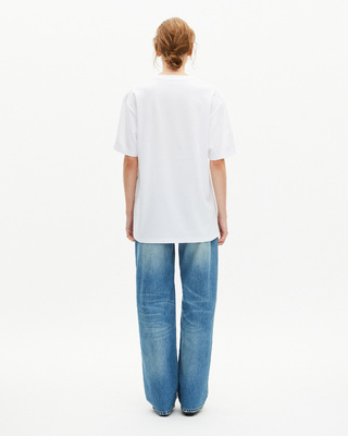 Mixed T-shirt, straight, plain white