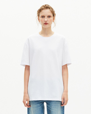 Mixed T-shirt, straight, plain white