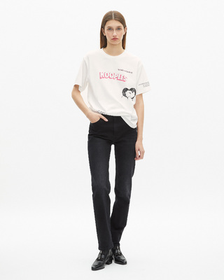 T-shirt with white screen print