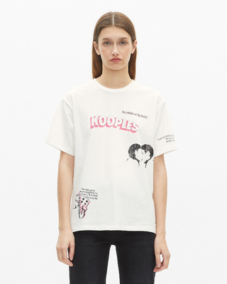 T-shirt with white screen print