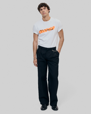 What Is fluorescent white T-shirt