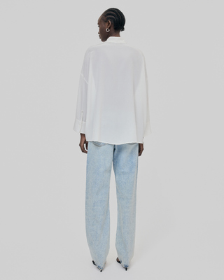 Loose white washed silk shirt