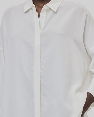 Loose white washed silk shirt