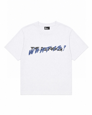 White 'What Is' Denim Patch T-Shirt