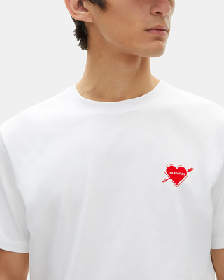 T-shirt with white heart flocking
