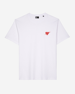 T-shirt with white heart flocking