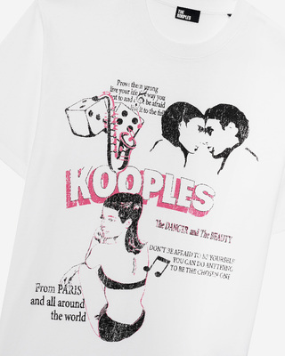 T-shirt with white screen print