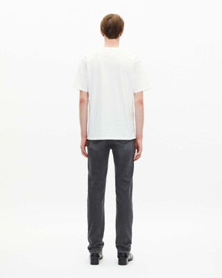 T-shirt with white skull flocking
