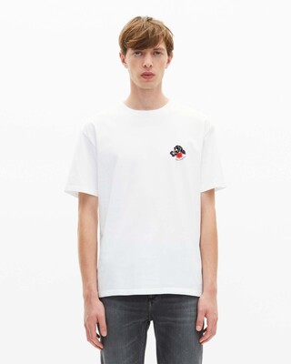 T-shirt with white skull flocking