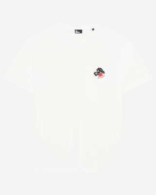 T-shirt with white skull flocking