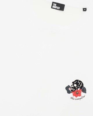 T-shirt with white skull flocking