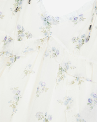 White floral ruffle top