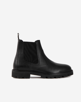 Black leather Chelsea boots