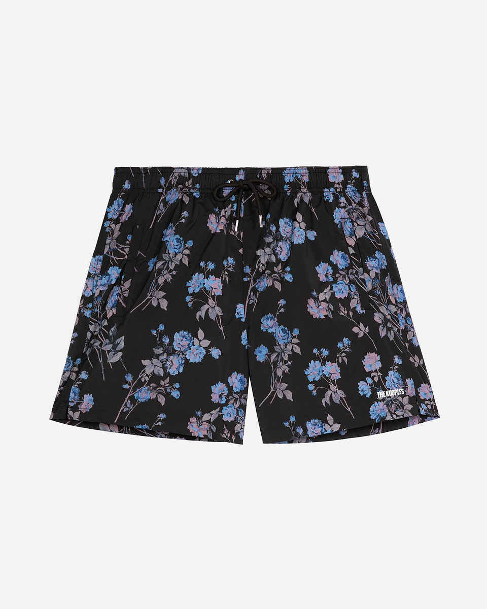 Black floral print swimsuit